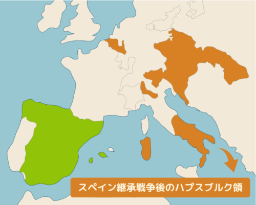 スペイン継承戦争後のハプスブルク領 (1713)