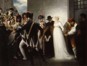 Marie Antoinette being led to the guillotine 